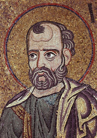 De profeet Jona (detail) van interieurmozaïeken in de St. Marks Basiliek, 12e eeuw door Byzantine Byzantine