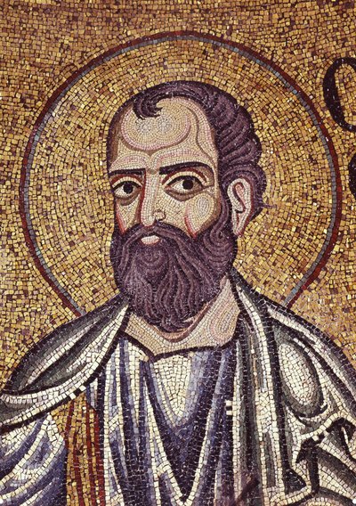 De Profeet Maleachi (detail) van Interieur Mozaïeken in de St. Marks Basiliek, 12e eeuw door Byzantine Byzantine