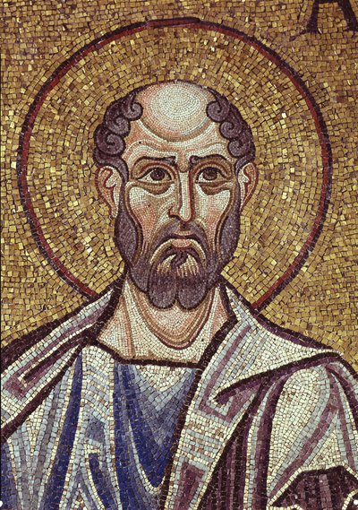 De profeet Obadja (detail) van interieurmozaïeken in de Basiliek van San Marco, 12e eeuw door Byzantine Byzantine