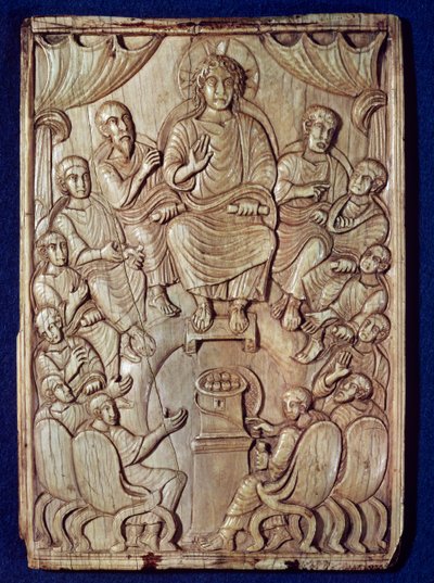 Christus met de Twaalf Apostelen door Byzantine School