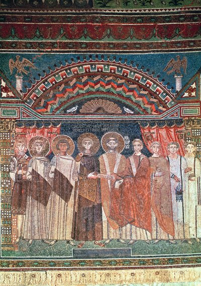 Constantijn IV (654-85) verleent bisschop Reparatus privileges voor de kerk van Ravenna, 671-77 door Byzantine School