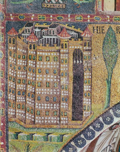 Detail van Jeruzalem door Byzantine School