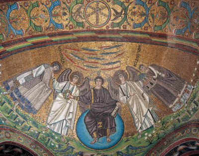 Italië, Emilia-Romagna, Ravenna, Basiliek van San Vitale, Absidiale mozaïek door Byzantine School