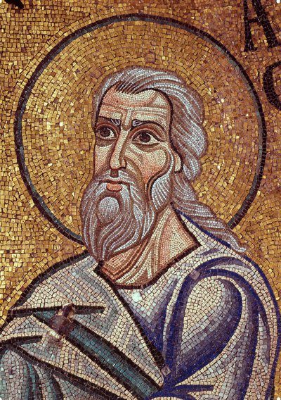 De profeet Habakuk (7e eeuw v.Chr.). Werk van een Byzantijnse meester, mozaïek, detail van de decoratie van de basiliek van San Marco in Venetië (Italië) door Byzantine School