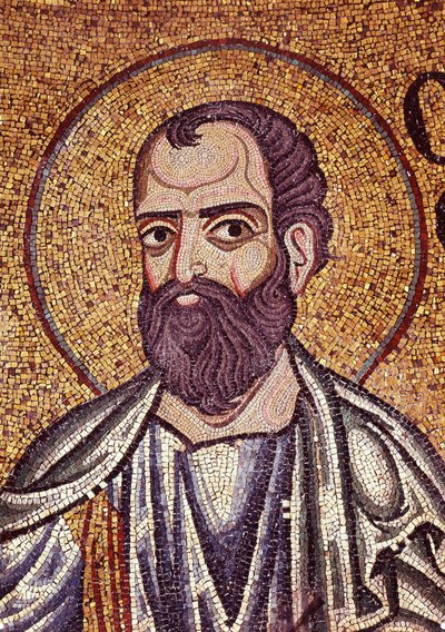 De profeet Maleachi (5e eeuw v.Chr.). Mozaïek, detail van de decoratie van de basiliek van San Marco in Venetië (Italië) door Byzantine School