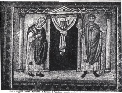 Parabel van de Farizeeër en de Tollenaar (mozaïek) door Byzantine School