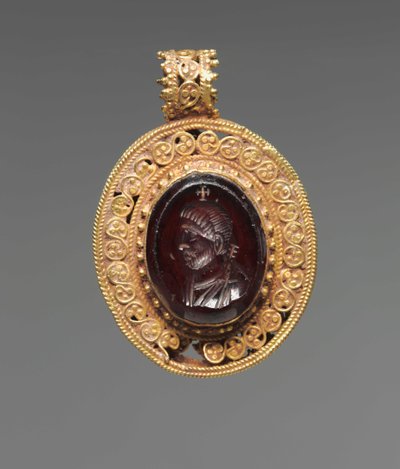 Hanger met portret intaglio, 500s door Byzantine School