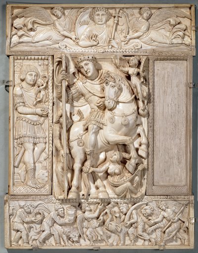 De triomferende keizer, bekend als het Barberini-ivoor, 500-550 AD door Byzantine School