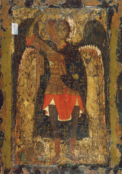 De verschijning van de aartsengel Michaël aan Jozua, de zoon van Nun door Byzantine icon.