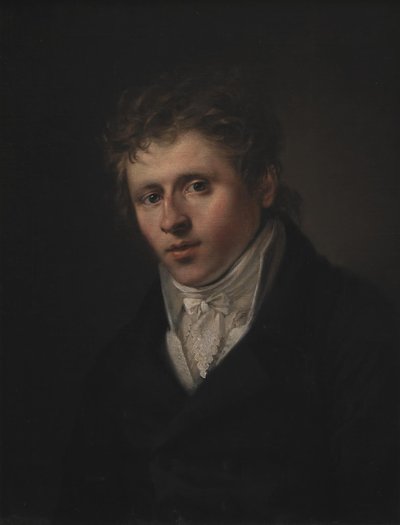 Portret van de schilder Johan Christian Dahl door C.A. Jensen