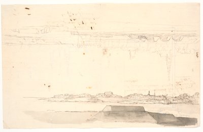 Twee uitzichten van Kopenhagen. Een met de Verlosserskerk door C.A. Lorentzen