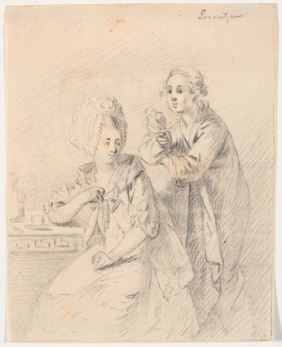 Schets voor portret van collegedeputé Frederik Carl Trant en echtgenote Cornelia, geboren Schumacher door C.A. Lorentzen