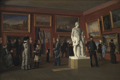 Een van de Kamers in de Koninklijke Collectie van Schilderijen in Christiansborg Paleis door C.C. Andersen