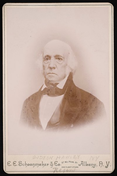 Portret van Gideon Hawley 1785-1870, voor 1870 door CC Schoonmaker and Co