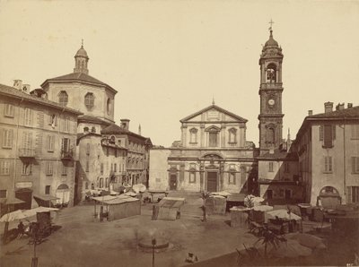 Uitzicht op Milaan: Piazzo Santo Stefano door C.D. Wagner