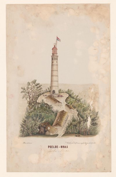 De Nieuwe Lichttoren van Poeloe-Bras, Sumatra door C.D. Wulf (signed by artist)