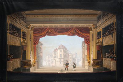 Het interieur van het Koninklijk Theater tijdens de voorstelling van Jacob v. Thyboe door C.F. Christensen