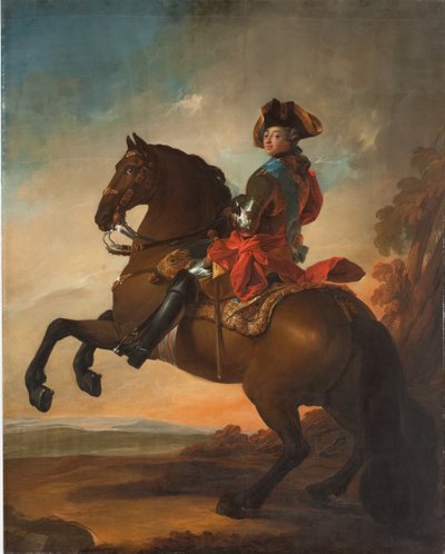 Frederik V te paard door C.G. Pilo