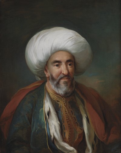 Portret van Mahmud Agas, ambassadeur van Tripolis door C.G. Pilo