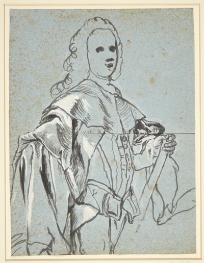 Studie voor een portret, vermoedelijk van A.G. Moltke door C.G. Pilo