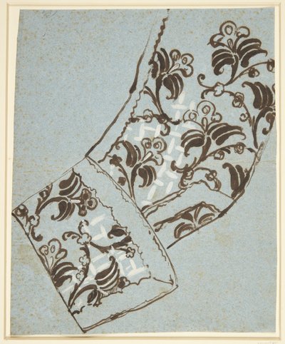 Mouwstudie voor het Kostuum van de Orde van de Olifant. Vermoedelijk voor portret van A. G. Moltke door C.G. Pilo