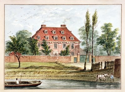 Uitzicht op Baumes House, Hoxton, Londen, ca. 1825 door CH Matthews