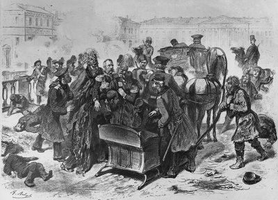 Moord op tsaar Alexander II in Sint-Petersburg, 13 maart door J.B. and Brown J. Rowbotham