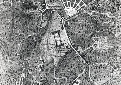 Stadskaart van Napels met Capodimonte (detail) door J.B. and Brown J. Rowbotham