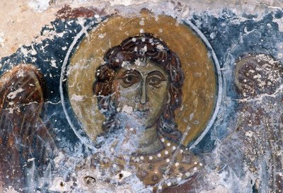 Jezus fresco in kerk van Agia Anna door J.B. and Brown J. Rowbotham