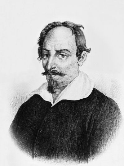 Portret van Alessandro Tassoni (1565-1635), Italiaanse dichter en schrijver, gravure door J.B. and Brown J. Rowbotham