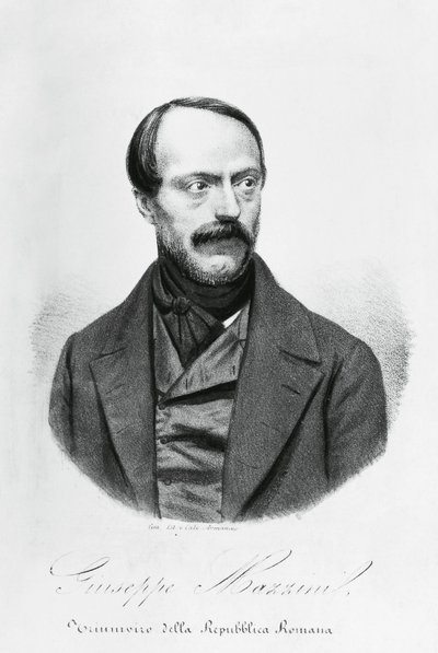 Portret van Giuseppe Mazzini (1805-1872), Italiaanse patriot, politicus, filosoof en journalist door J.B. and Brown J. Rowbotham
