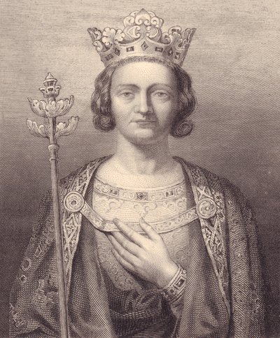 Portret van koning Filips V van Frankrijk, Tall (1293-1322), gravure, 9x7 cm, uit Galerie Historique de Versailles, Histoire de France, Charles Gavard Publisher, Parijs, circa 1840 door J.B. and Brown J. Rowbotham