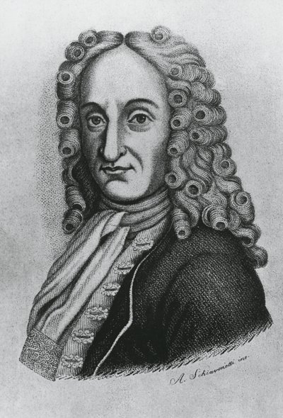 Portret van Pietro Antonio Michelotti (1673-1740), Italiaans arts en iatromathematicus, gravure door Schiavonetti door J.B. and Brown J. Rowbotham
