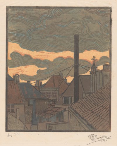 Daken en schoorstenen in Middelburg door C.H. d