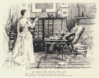 Hij zou Financiën met Kunst mengen (litho) door C.J. Taylor