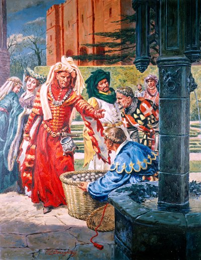 Koning Hendrik V (gouache op papier) door C.L. Doughty