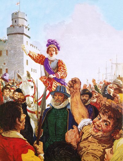 Koningin Elizabeth I tijdens haar Armada-toespraak door C.L. Doughty