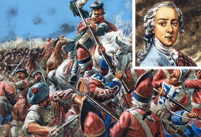 De slag bij Culloden (gouache op papier) door C.L. Doughty