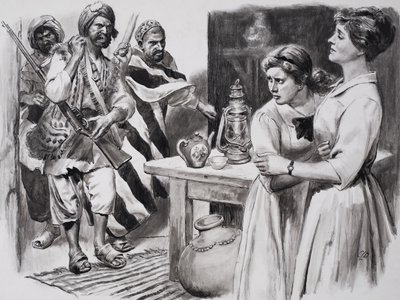 De heldin van Peshawar (gouache op papier) door C.L. Doughty