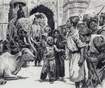 De Parade (gouache op papier) door C.L. Doughty