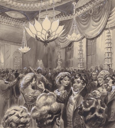 De Prins Regent bij het Brighton Paviljoen (gouache op papier) door C.L. Doughty