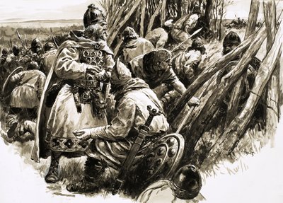 Met een kleine groep trouwe volgelingen trok Koning Alfred zich terug in de moerassen door C.L. Doughty