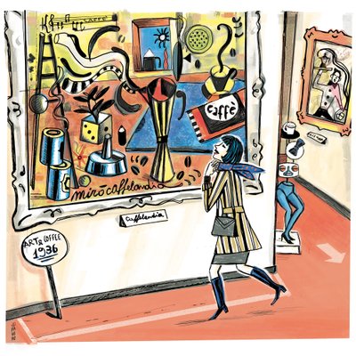 ART AND COFFEE (pastels, inkt, digitaal) door COSTANZA FAVERO