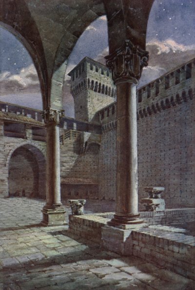 Binnenplaats, Castel Sforza, Milaan door C.T.G. Formili