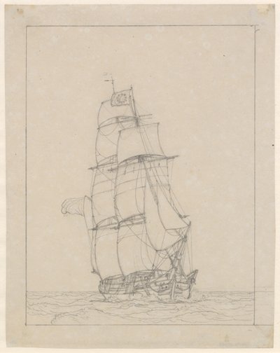 Een Brig door Christoffer Wilhelm Eckersberg