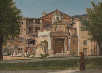 Een sectie van de Via Sacra, Rome De kerk van de heiligen Cosmas en Damian door Christoffer Wilhelm Eckersberg