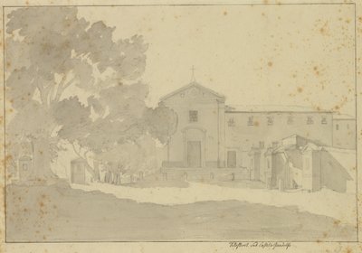Kapucijnenklooster bij Castel Gandolfo ten zuidoosten van Rome door Christoffer Wilhelm Eckersberg