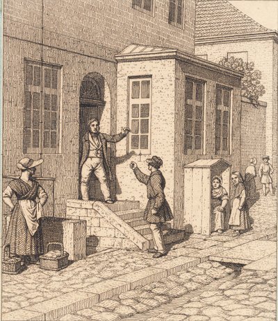 Straatscène. Illustratie voor "Linearperspectiven", Plaat VII door Christoffer Wilhelm Eckersberg