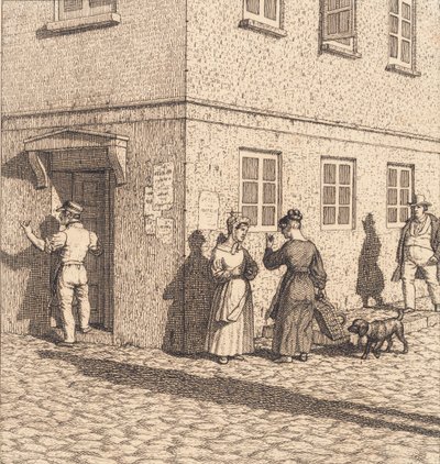 Een straathoek. Illustratie voor "Linearperspectiven", Plaat VII door Christoffer Wilhelm Eckersberg
