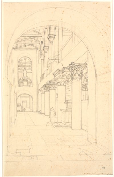 Een deel van de kerk S. Lorenzo fuori le Mura, Rome door Christoffer Wilhelm Eckersberg